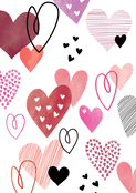 C&oelig;urs color&eacute;s et tendres v&oelig;ux d'amour